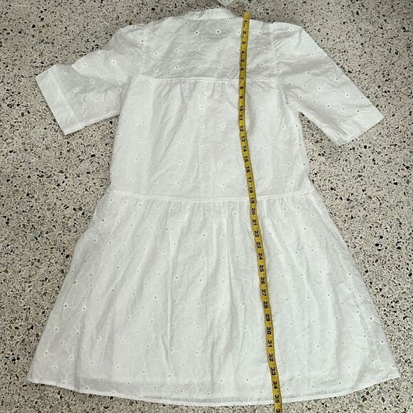 EUC Rabbit Rabbit Rabbit white cotton eyelet mini dress small s - Picture 7 of 8